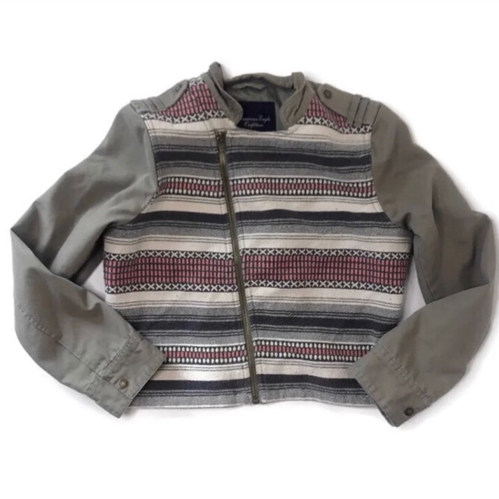 American Eagle Green and Multicolor Jacket